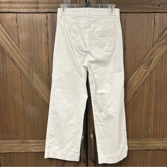 Marine Layer Patch Pocket High Rise Wide Leg Utility Pants Off White Size 2 - Picture 3 of 6